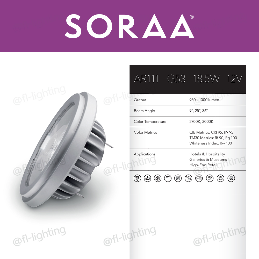 SORAA LED AR111 18.5W 12V G53